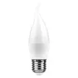 Лампа светодиодная FERON LB-97, C37T (свеча на ветру), 7W 230V E27 2700К (белый теплый), рассеивател 25762 FERON