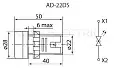 Лампа AD-22DS(LED)матрица d22мм желтый 230В SQ0702-0003 TDM/ТДМ