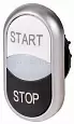 M22-DDL-WS-GB1/GB0 Двойная кнопка с сигнальной лампой с обозначением "start", "stop", цвет белый/чер 216708 EATON