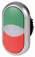 M22-DDL-GR Сдвоенная кнопка с сигнальной лампой, без фиксации, цвет зеленый+красный 216698 EATON
