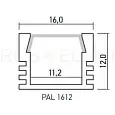 Профиль PAL 1612 накладной (2м) анодированный (без рассеивателя) IP20 JazzWay .1009647 JAZZWAY