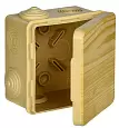 Коробка распаячная КМ для открытой проводки с откидной крышкой 80х80х50мм IP54 7 гермовводов сосна I UKO31-080-080-050-K34-54 IEK/ИЭК