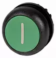 M22S-D-G-X1 Головка кнопки без фиксации, цвет зеленый с обозначение I, черное лицевое кольцо 216608 EATON