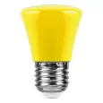Лампа светодиодная FERON LB-372, C45 (колокольчик), 1W 230V E27 (желтый), рассеиватель матовый желты 25935 FERON