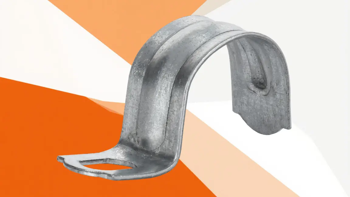 Cкобы металлические ELASTA IEK однолапковые с отверстием 8х6 мм 