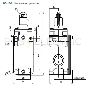 ВП15-221 толкат с роликом