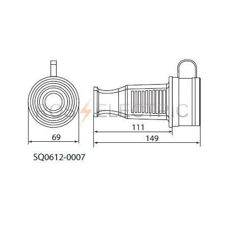 Разъем с заглушкой каучук 3Р+РЕ 32А 380В IP44 TDM SQ0612-0007 - Ros-Electric