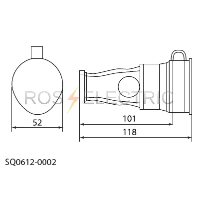 Розетка переносная с заглушкой каучук 2Р+РЕ 16А 250В IP44 TDM SQ0612-0002 - Ros-Electric
