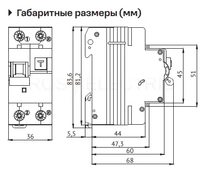 АВДТ OptiDin D63-22C6-A-У3 6кА  (2P, C6, 30mA) электрон. КЭАЗ 333147 - Ros-Electric