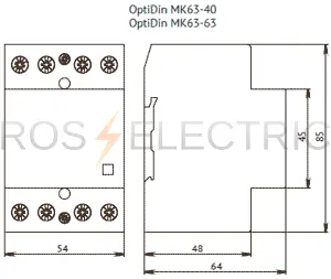 Контактор OptiDin МК63-4040-230AC 4НО КЭАЗ 114128 - Ros-Electric