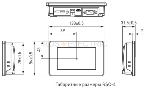 Панель оператора PRO-Screen 4 ABS+PC EKF RSC-4 - Ros-Electric