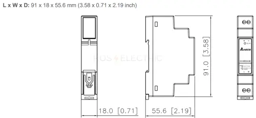 Блок питания 10Вт, 0.42А, 90-264В AC / 24В DC Delta Electronics DRC-24V10W1AZ - Ros-Electric