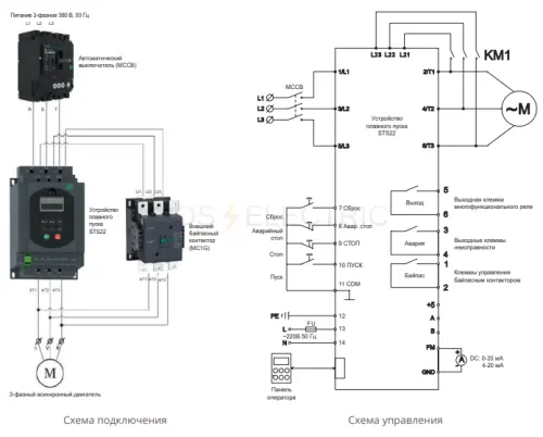 Устройство плавного пуска STS22 400 кВт 400В без встр. байпасного контактора Systeme Electric STS22C40N4 - Ros-Electric