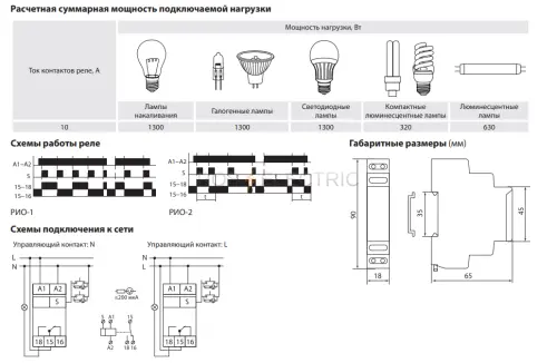 РИО-1 реле импульсное освещения (бистабильное, 230В) TDM SQ1510-0001 - Ros-Electric