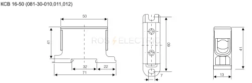 Клемма силовая вводная КСВ 16-50 синяя HLT ELECTRIC 081-30-011 - Ros-Electric
