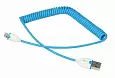 USB-Lightning кабель для iPhone/PVC/spiral/blue/1m/REXANT 18-4203 REXANT