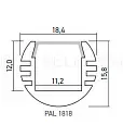 Профиль PAL 1818 круглый (2м) анодированный (без рассеивателя) IP20 JazzWay .1009630 JAZZWAY
