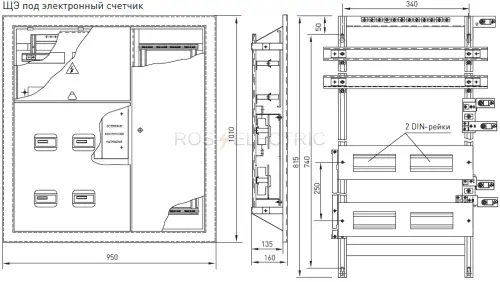 Щит этажный 3 квартирный (1010х950х160) EKF mb05-09-03 - Ros-Electric