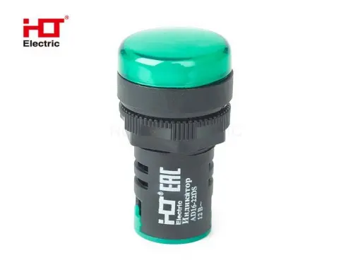 Лампа AD16-22DS(LED)матрица d22мм зеленый 12В IP40 HLT ELECTRIC 085-06-15 - Ros-Electric