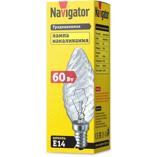 Лампа 94 333 NI-TC-60-230-E14-CL Navigator 94333 - Ros-Electric