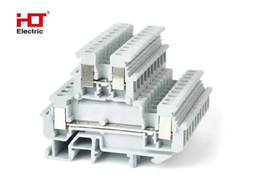 Зажим наборный двухуровневый на DIN-рейку JHUKK 2.5 серый HLT ELECTRIC 081-24-042 - Ros-Electric
