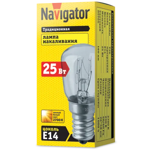 Лампа 61 204 NI-T26-25-230-E14-CL Navigator 61204 - Ros-Electric