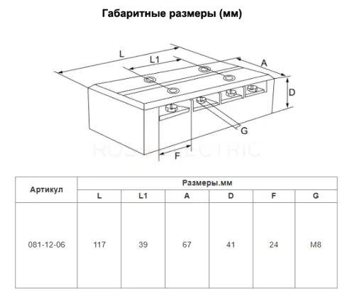 Блок зажимов ТС-1503 HLT ELECTRIC 081-12-06 - Ros-Electric