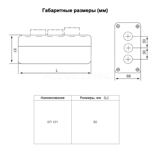 Корпус КП101 пластиковый 1 кнопка белый HLT ELECTRIC 085-11-001 - Ros-Electric