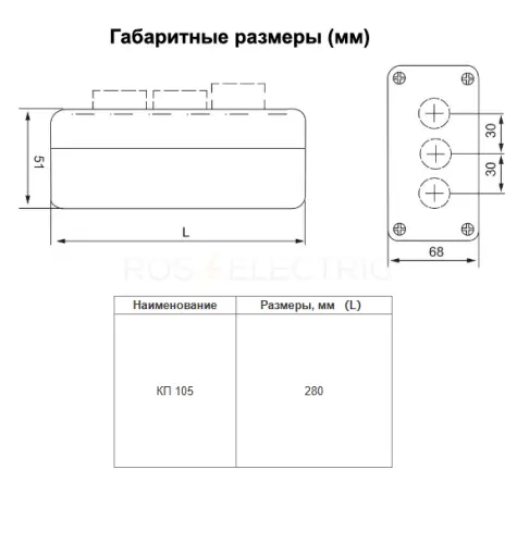 Корпус КП105 пластиковый 5 кнопок белый HLT ELECTRIC 085-11-009 - Ros-Electric