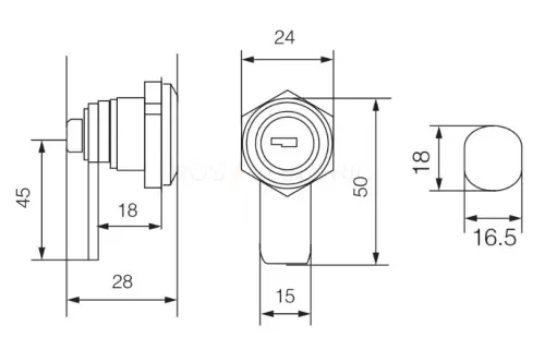 Замок 18-20/40 HLT ELECTRIC 081-25-02 - Ros-Electric