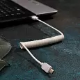 USB кабель USB Type-C, белый ПВХ, 1,5 метра (шнур спираль) REXANT 18-1891 REXANT