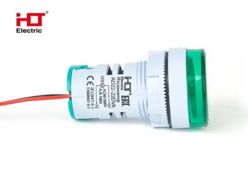 Индикатор значения тока и напряжения AD-22 (LED) d22мм зеленый IP54 HLT ELECTRIC 085-06-260 - Ros-Electric