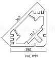 Профиль PAL 1919 угловой (2м) анодированный (без рассеивателя) IP20 JazzWay .1009623 JAZZWAY