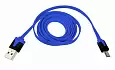 USB кабель универсальный microUSB шнур плоский 1 м синий 18-4275 REXANT