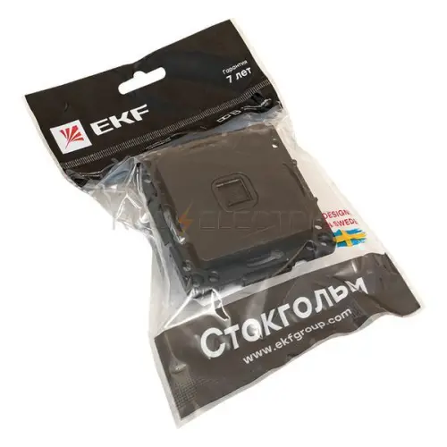 Стокгольм Механизм Розетки Phone 1-местной черный PROxima EKF EZT01-034-10 - Ros-Electric