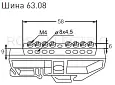 Шина "N" 63.08 (DIN изолятор) никель EKF sn1-63-08-d EKF/ЭКФ