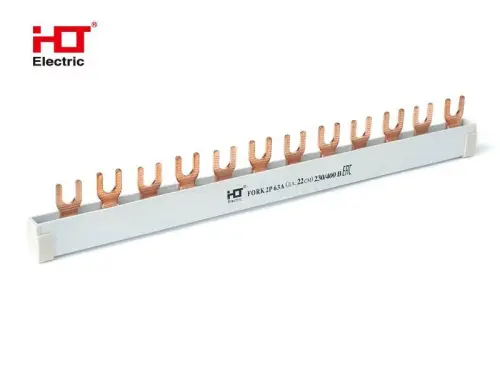 Шина соединительная типа FORK (12 вилка) 2Р 63А 22 см HLT ELECTRIC 081-13-013 - Ros-Electric