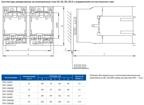 Контактор ПМЛ-2565ДМ-32А-24DC-УХЛ4-Б рев. КЭАЗ 253205 - Ros-Electric