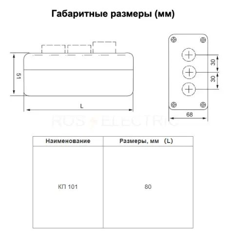 Корпус КП101 пластиковый 1 кнопка желтый HLT ELECTRIC 085-11-002 - Ros-Electric