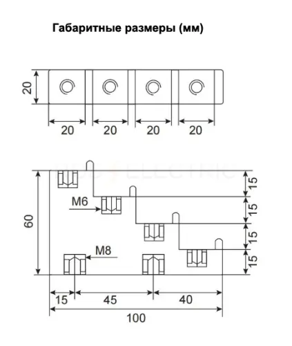 Изолятор SM "Лесенка" 300А 6кВ 4х20мм с болтом HLT ELECTRIC 086-05-071 - Ros-Electric