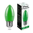 Лампа светодиодная FERON LB-376, C35 (свеча), 1W 230V E27 (зеленый), рассеиватель матовый зеленый, у 25926 FERON
