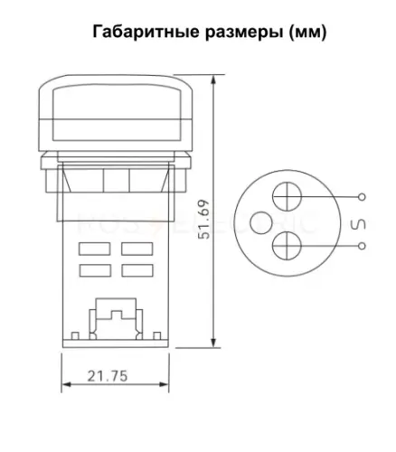 Индикатор тока AD-22 (LED) d22мм зеленый IP54 HLT ELECTRIC 085-06-257 - Ros-Electric