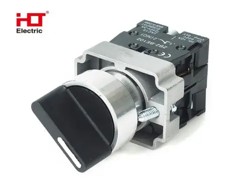 Переключатель BD33 черный 3 положения I-0-II стандарт. ручка 1з+1з IP20 HLT ELECTRIC 085-17-087 - Ros-Electric