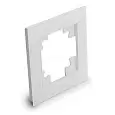 Рамка  STEKKER GFR00-7001-01 на  гнездо, , . Материал: Закаленное стекло/ABS пластик, цвет белый, ра 39517 STEKKER