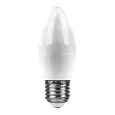 Лампа светодиодная FERON LB-72, C37 (свеча), 5W 230V E27 4000К (белый), рассеиватель матовый белый,  25765 FERON