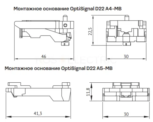 A4-MB Монтажная пластина для метал. кнопок и ламп ZB4BZ009 КЭАЗ 332194 - Ros-Electric