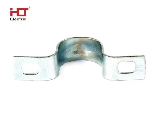 Скоба металлическая двухлапковая d 21-22 мм (уп./100шт.) HLT ELECTRIC 084-25-056 - Ros-Electric