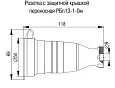 РБп13-1-0м Розетка с защитной крышкой переносная ОМЕГА IP44 PKR21-016-2-K02 IEK/ИЭК