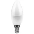 Лампа светодиодная FERON LB-570, C37 (свеча), 9W 230V E14 4000К (белый), рассеиватель матовый белый, 25799 FERON
