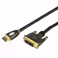 Шнур HDMI - DVI-D с фильтрами, длина 5 метров, шелк 24K (GOLD Luxury) (блистер) REXANT 17-6606 REXANT